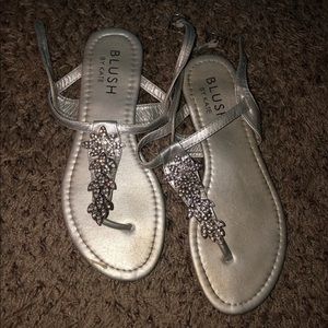 Silver Gemmed Sandals